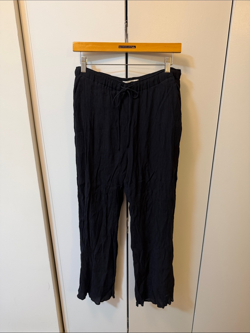 Abercrombie Black Cringle Wide-Leg Pants - Picture 2 of 3